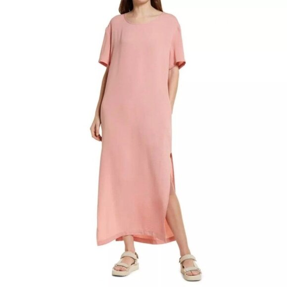 NWT Women's TREASURE & BOND Relaxed Tee Sheath Dress Pink Rosette | Size M - Picture 1 of 12